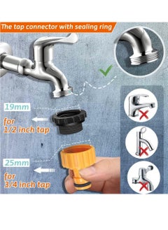 BIGTHREE Hose Connectors Fitting Set, Including 4 Hose End Quick Connectors, 2 2in1 Threaded Tap Connectors, Double Male Snap Connector, Hose Y Splitter Connector, Hose Washer & O Rings Spares Kit  - Image 3