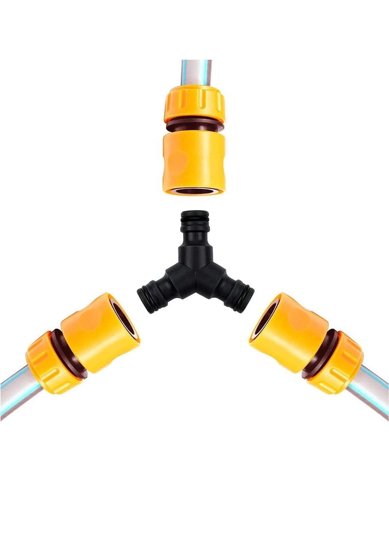 BIGTHREE - Hose Connectors Fitting Set, Including 4 Hose End Quick Connectors, 2 2in1 Threaded Tap Connectors, Double Male Snap Connector, Hose Y Splitter Connector, Hose Washer & O Rings Spares Kit - Image 1