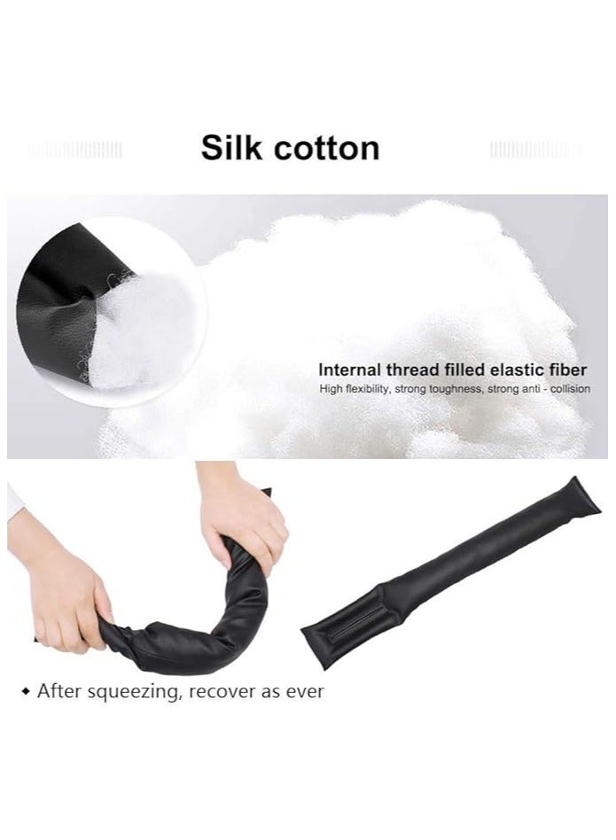 ON MART On Mart 2 Pack Car Seat Gap Fillers | PU Leather Car Seat Gap Filler | Car Seat Gap Stopper | Leather Car Seat Cover Gap Filler Pad | Soft Side Handbrake Gap Filler Pad, Universal, Suitable for Cars, Trucks, SUVs (Black)  - Image 2