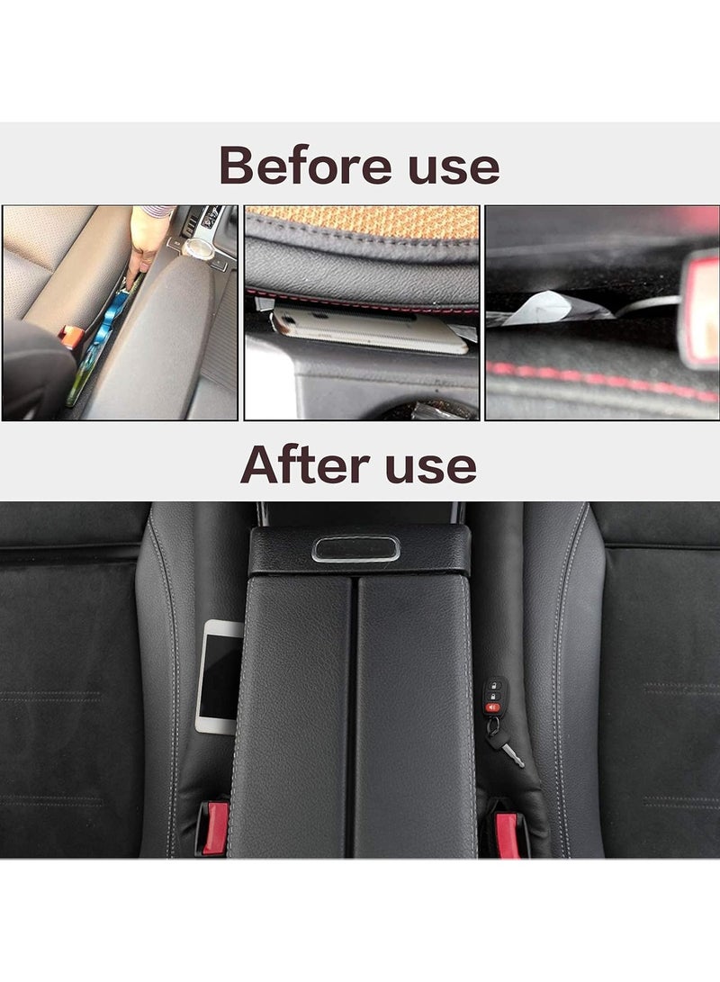 ON MART On Mart 2 Pack Car Seat Gap Fillers | PU Leather Car Seat Gap Filler | Car Seat Gap Stopper | Leather Car Seat Cover Gap Filler Pad | Soft Side Handbrake Gap Filler Pad, Universal, Suitable for Cars, Trucks, SUVs (Black)  - Image 5