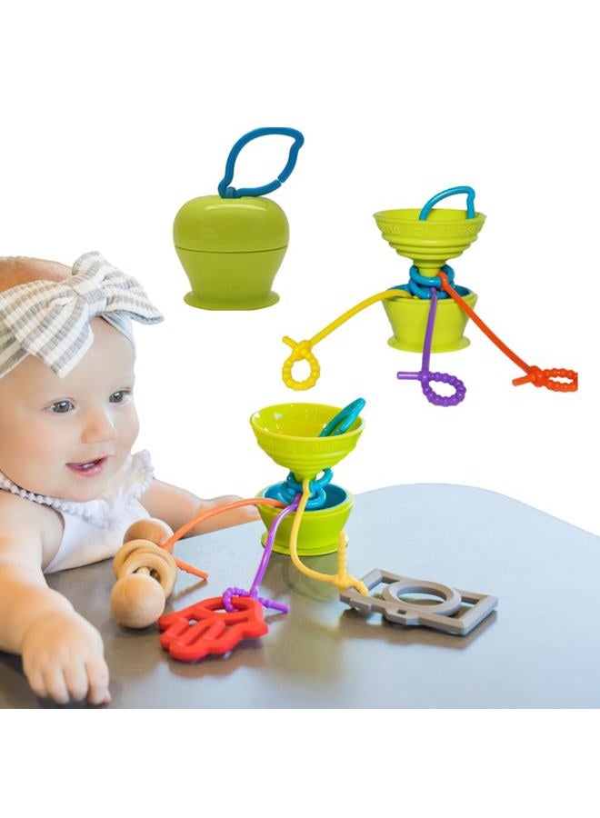 Grapple Suction Cup High Chair Toys Holder | 3 Toy Tethers Keep Toys from Falling | Holds Teethers, Toys, Snack Cups | for Babies 6-12 Months | Perfect for Travel and Restaurant  - Image 1