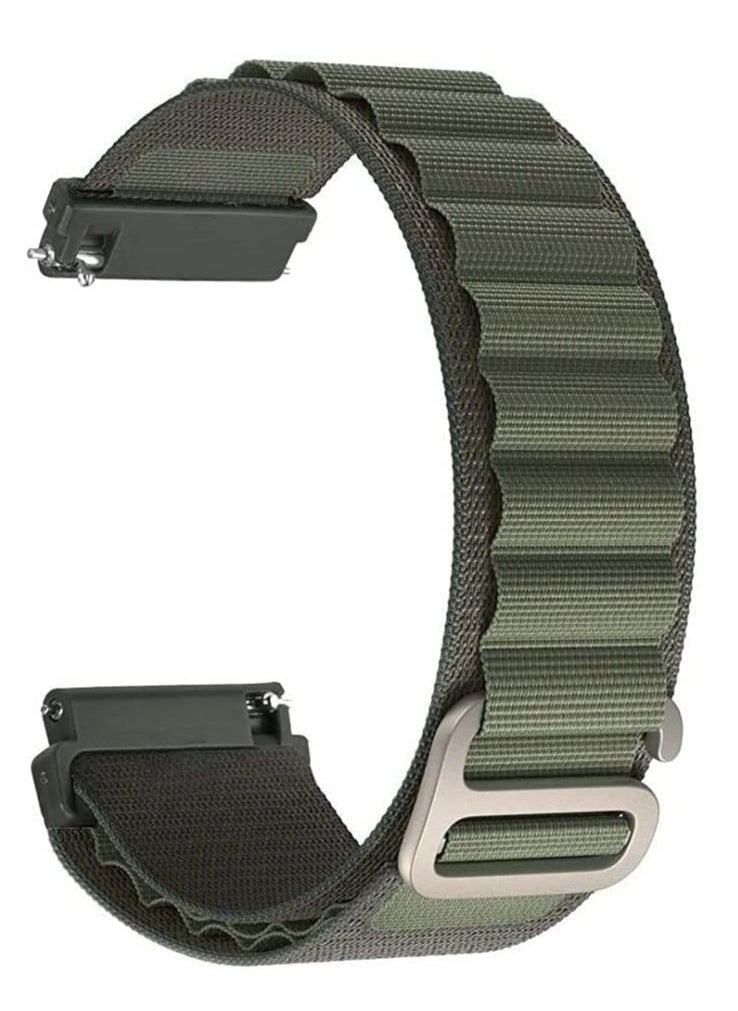 Generic - 20mm Stretch Nylon Metal Alpine Loop Woven Strap ForXiaomi Amazfit GTS2 / GTS  /GTS 2e /GTS 2 Mini - Green - Image 1