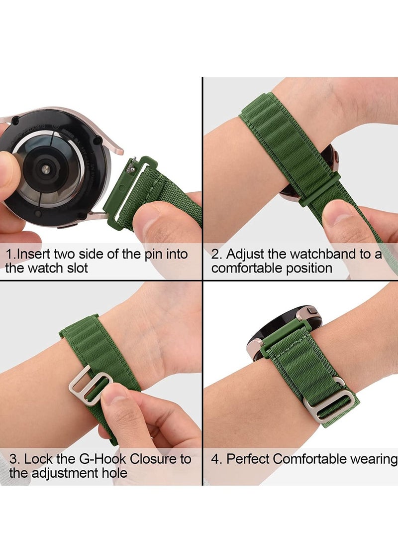 Generic - 20mm Stretch Nylon Metal Alpine Loop Woven Strap ForXiaomi Amazfit GTS2 / GTS  /GTS 2e /GTS 2 Mini - Green - Image 1