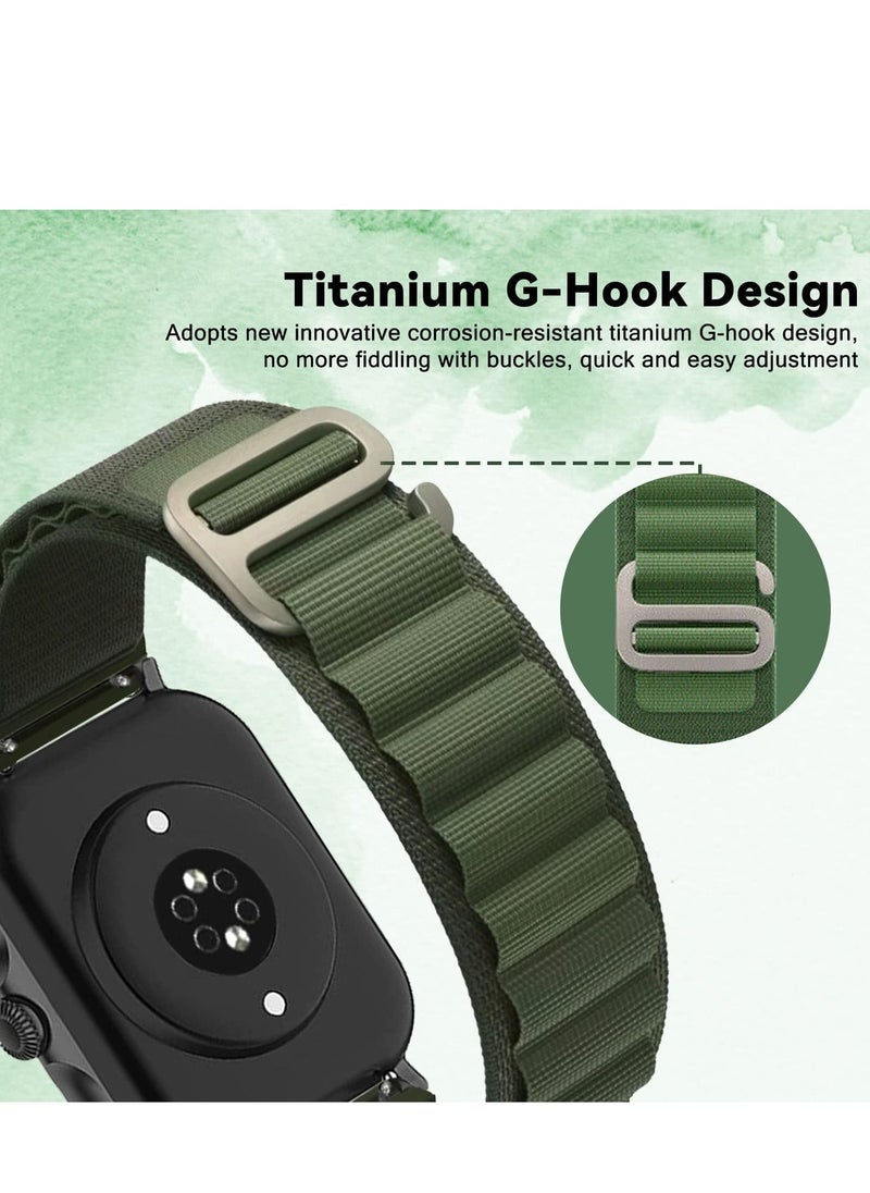 Generic - 20mm Stretch Nylon Metal Alpine Loop Woven Strap ForXiaomi Amazfit GTS2 / GTS  /GTS 2e /GTS 2 Mini - Green - Image 1