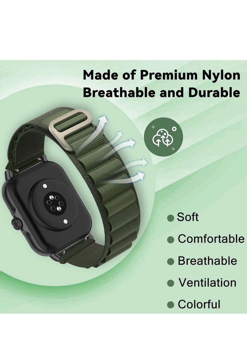 Generic - 20mm Stretch Nylon Metal Alpine Loop Woven Strap ForXiaomi Amazfit GTS2 / GTS  /GTS 2e /GTS 2 Mini - Green - Image 1