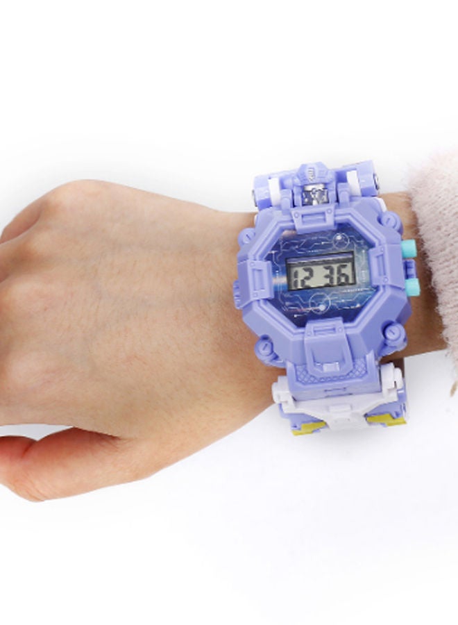 NIBEMINENT 2-In-1 Electronic Digital Watch Robot Transforming Toy - Image 2