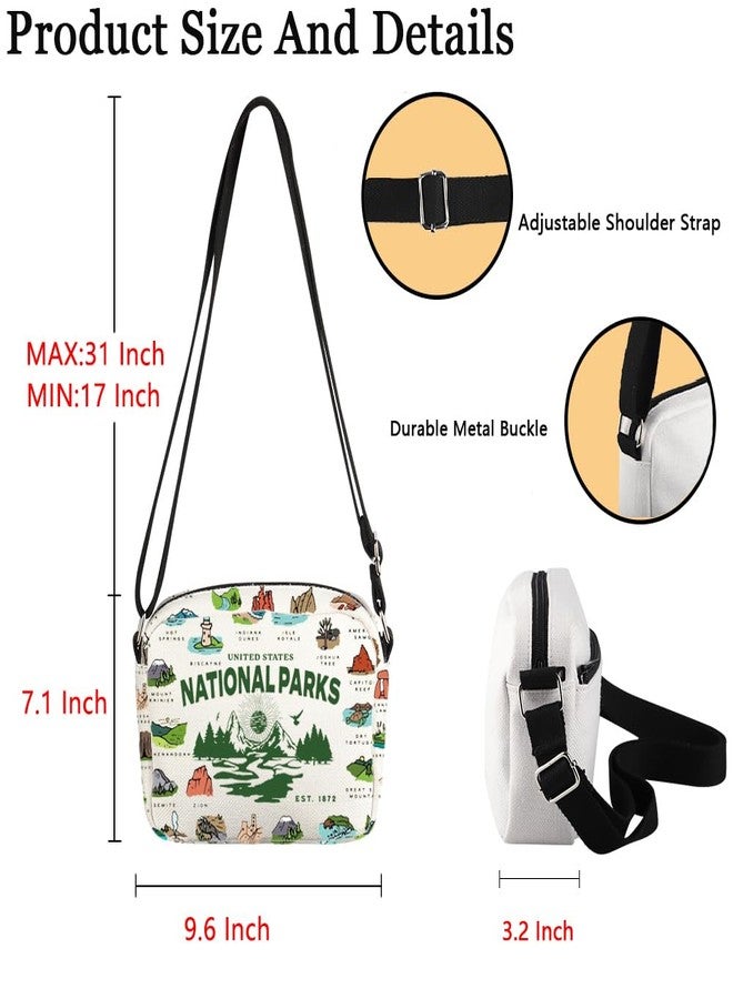 POFULL National Parks Checklist Gift Traveler Gift National Park Hiking Gift US National Park Crossbody Bag (NATIONAL PARKS HCross) - Image 2