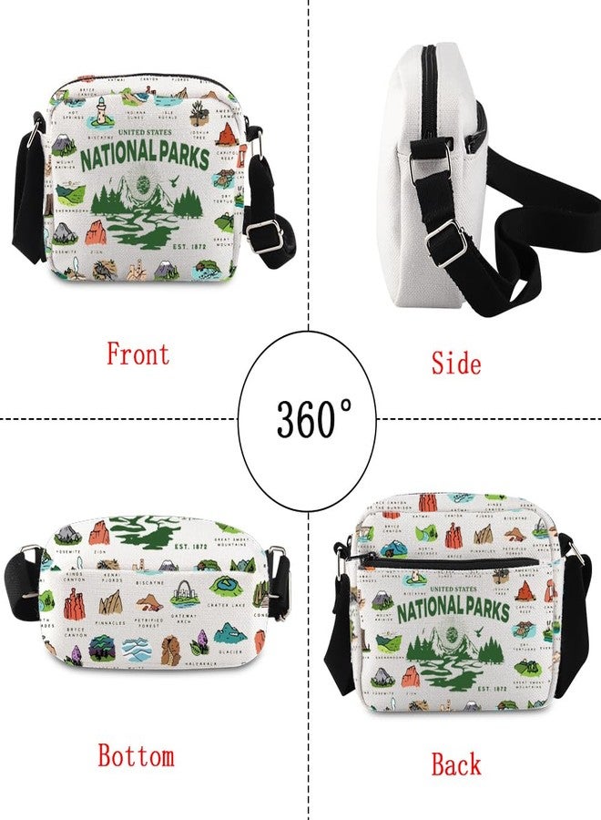 POFULL National Parks Checklist Gift Traveler Gift National Park Hiking Gift US National Park Crossbody Bag (NATIONAL PARKS HCross) - Image 3