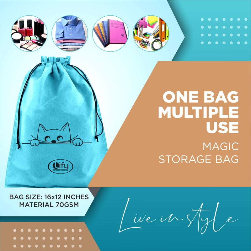 Lify حقائب أحذية السفر، حقائب توت أحذية السفر المحمولة - منظمات التعبئة للرجال والنساء - بسيطة - عبوة من 12 قطعة (رمادي فاتح) - Image 2