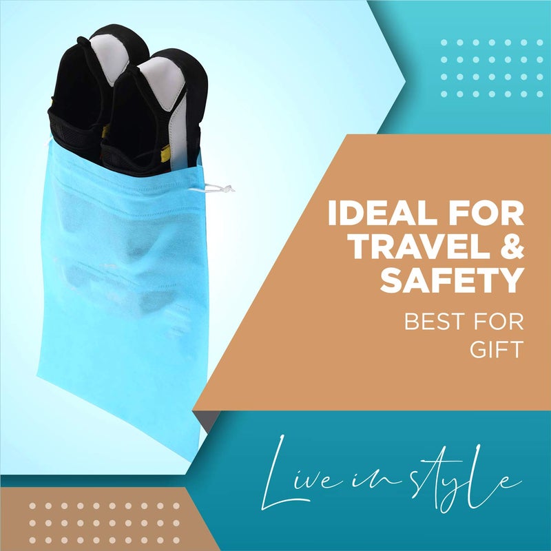 Lify حقائب أحذية السفر، حقائب توت أحذية السفر المحمولة - منظمات التعبئة للرجال والنساء - بسيطة - عبوة من 12 قطعة (رمادي فاتح) - Image 5