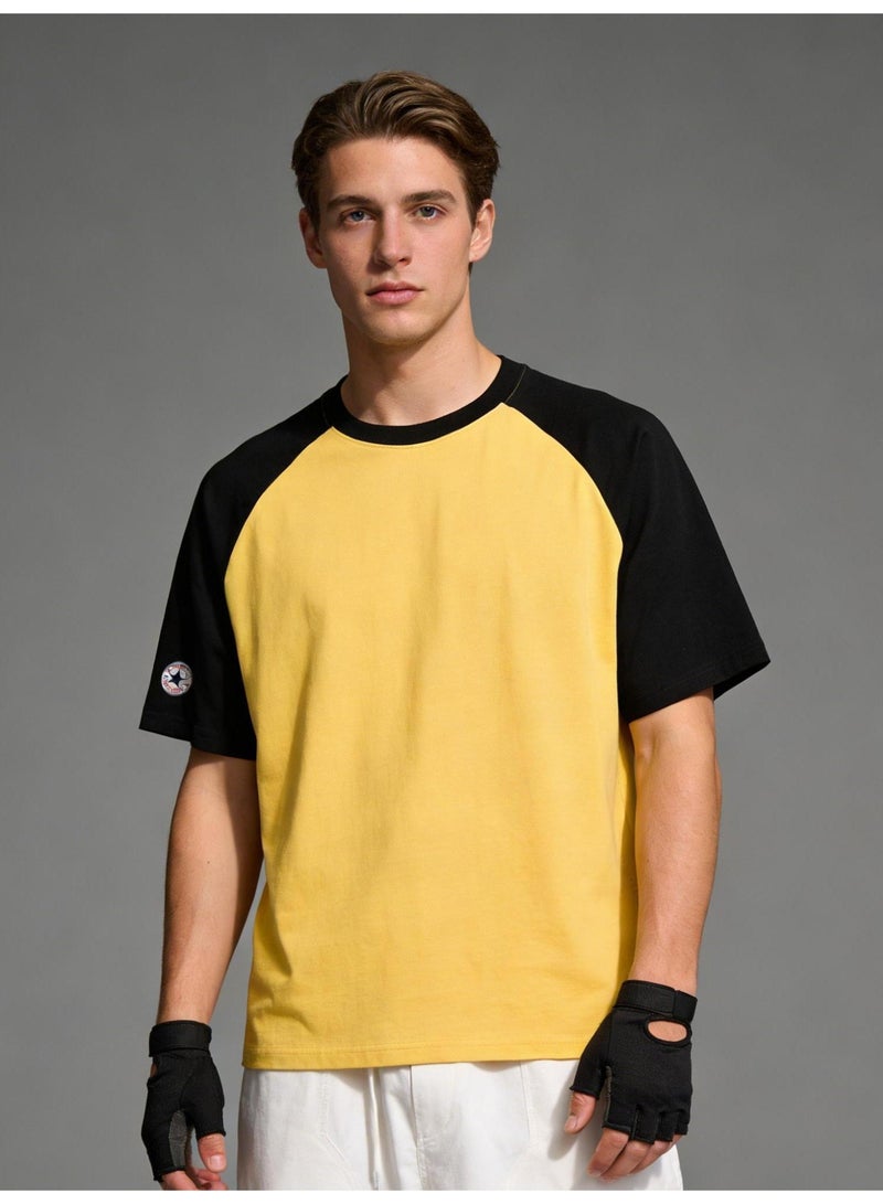 Converse T-shirt with round neck and short sleeve-color matching shirt-cotton T-shirt unisex loose casual couple short sleeve T-shirt - Image 2