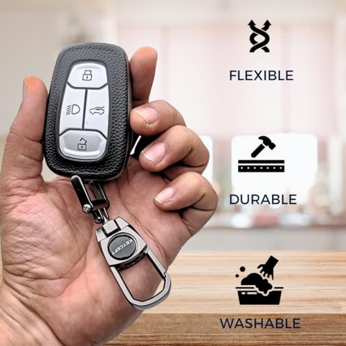 KEYCEPT TPU Leather Key Cover for Tata Nexon | Curvv | Altroz | Harrier | Punch | EV | Safari and Facelift 4 Button Smart Key - Image 5
