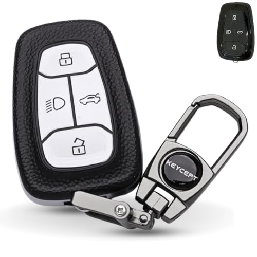 KEYCEPT TPU Leather Key Cover for Tata Nexon | Curvv | Altroz | Harrier | Punch | EV | Safari and Facelift 4 Button Smart Key - Image 1