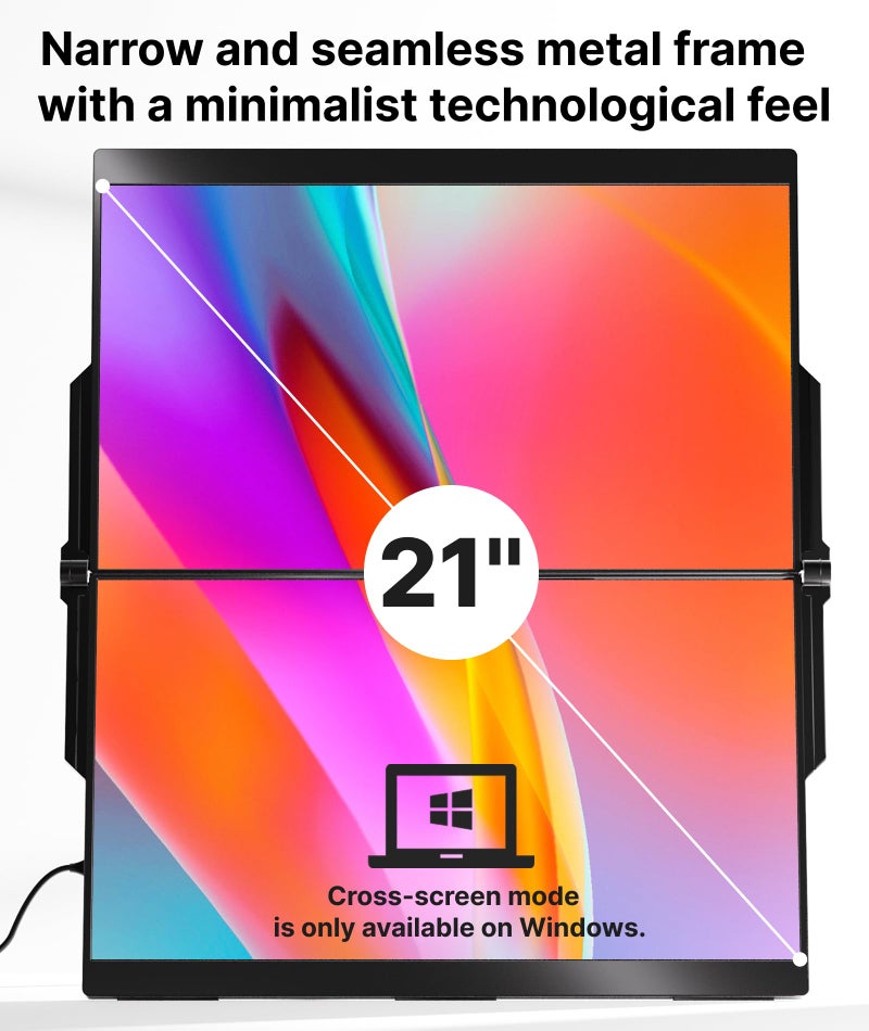 Ingnok Laptop Screen Extender 15.6" FHD 1080P with Dual USB-C mini HDMI, Foldable Stacked Design,Portable Dual Monitor Compatible with Windows/Mac, Easy Setup for Work - Image 3