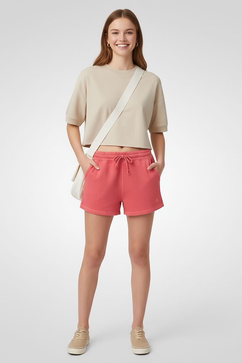 GANT Women Embroidered Logo Basic Shorts, Pink - Image 1