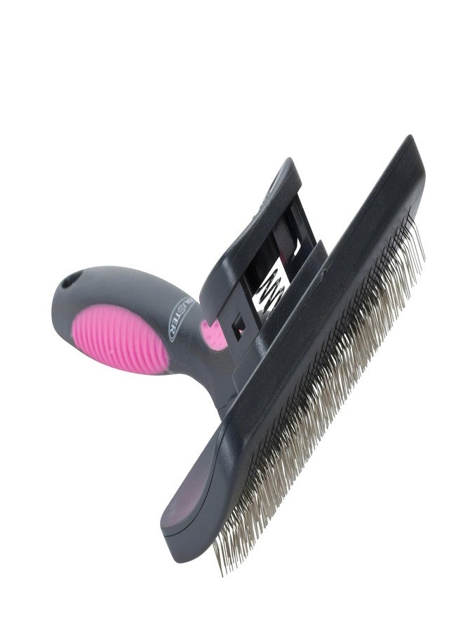 Kruuse Buster Medium Self Cleaning Pin Brush for Dogs & Cats – Retractable Pins for Easy Grooming - Image 1