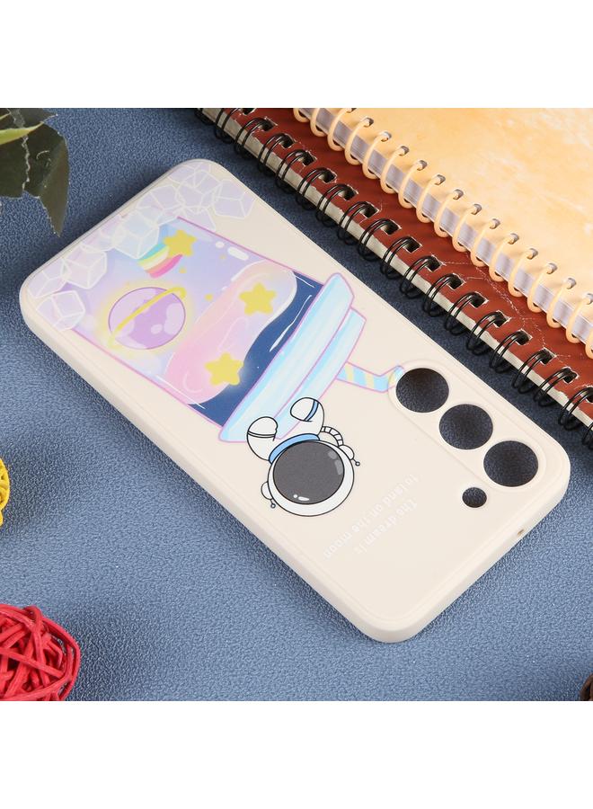 اس-توب جراب لهاتف Samsung Galaxy A50 / A30s / A50s جراب هاتف من السيليكون السائل بنمط رائد فضاء من حليب الشاي - Image 4
