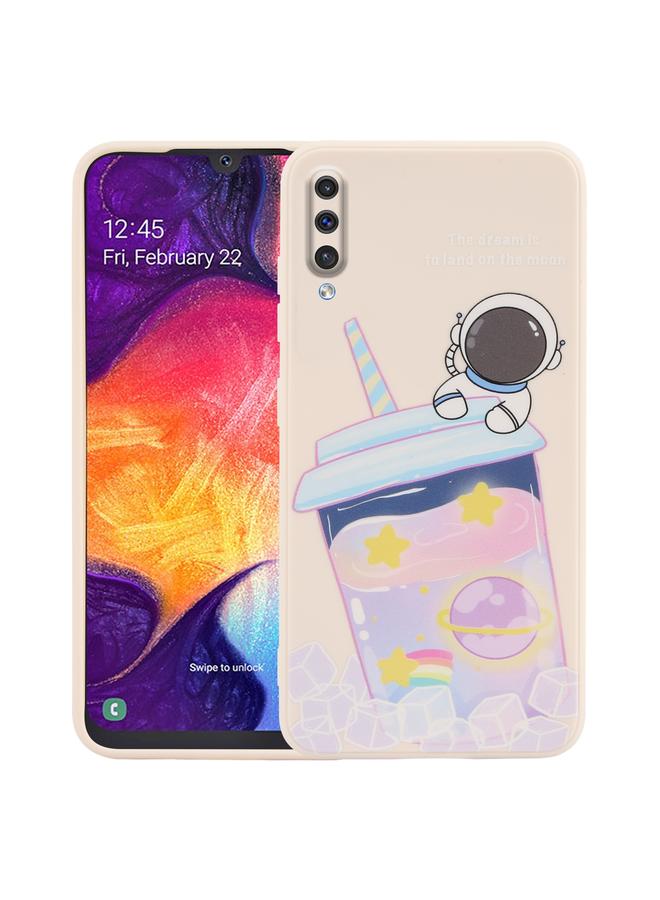 اس-توب جراب لهاتف Samsung Galaxy A50 / A30s / A50s جراب هاتف من السيليكون السائل بنمط رائد فضاء من حليب الشاي - Image 1