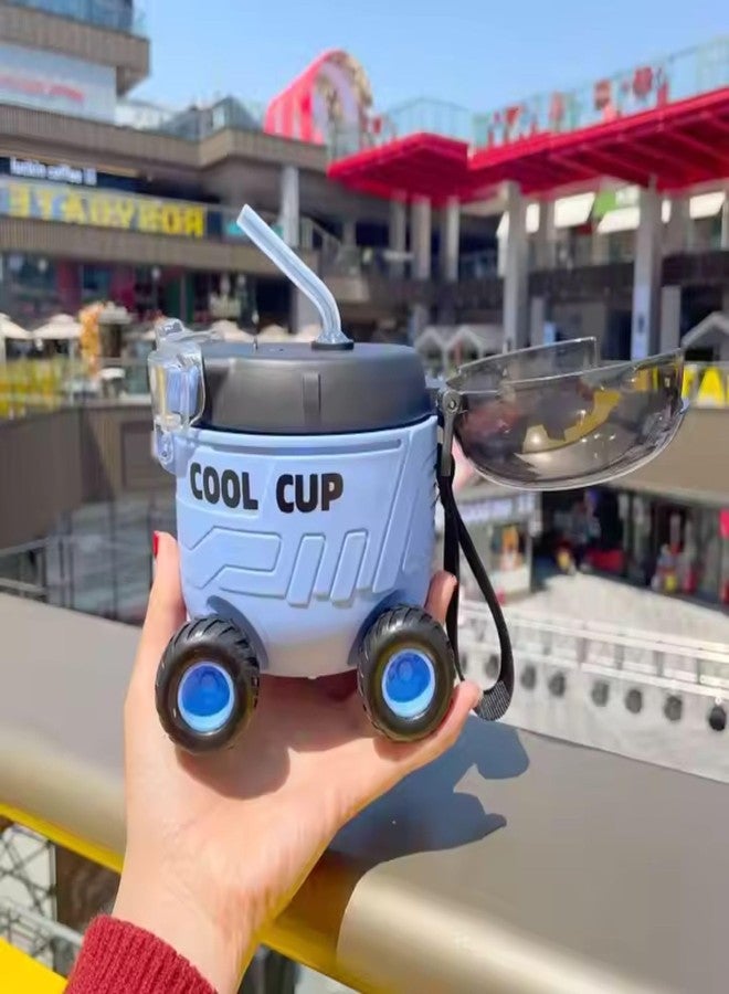 MZ 550ml Cool Cup Sipper with Creative Mars Cartoon Car Design with Removable Straw Purple - Image 2