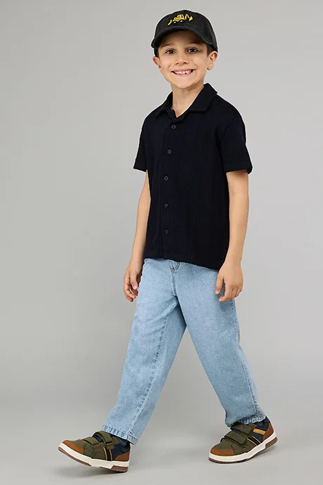 أر أند بي Washed Relaxed Jeans with Button Closure