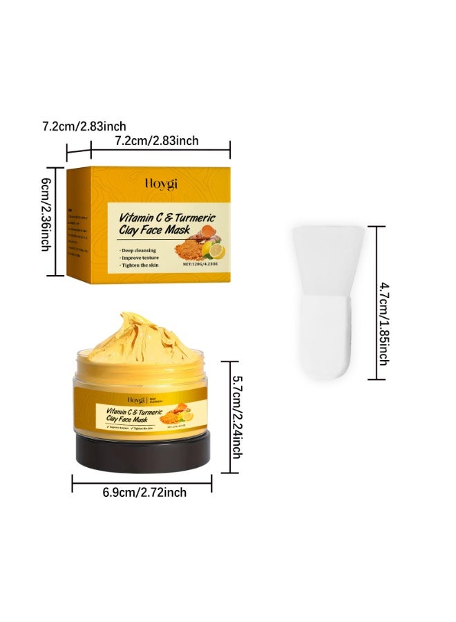 Turmeric Vitamin C Cleaning Facial Mask Turmeric Mud Facial Mask Deep Cleansing Facial Mask Vitamin C Smearing Facial Mask - Image 5