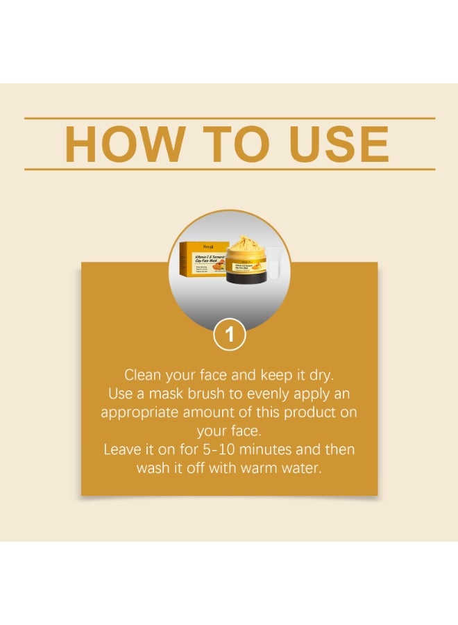 Turmeric Vitamin C Cleaning Facial Mask Turmeric Mud Facial Mask Deep Cleansing Facial Mask Vitamin C Smearing Facial Mask - Image 3