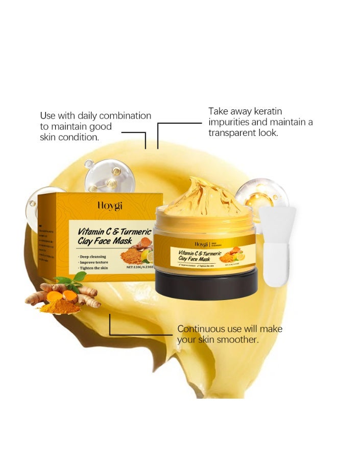 Turmeric Vitamin C Cleaning Facial Mask Turmeric Mud Facial Mask Deep Cleansing Facial Mask Vitamin C Smearing Facial Mask - Image 2