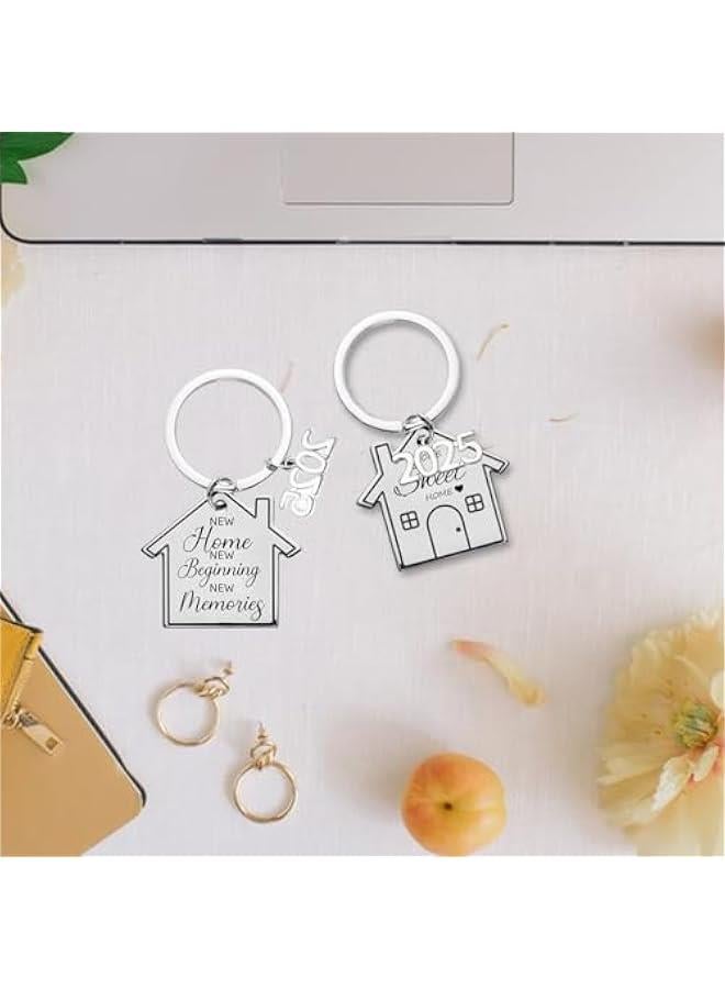 2pcs 2025 New He Keyring, New He Gifts for Couple, Housewarming Gifts, Creative New House Warming Gifts New He Keychains, He Sweet Key Chain with Envelope for Friends Family, Silver, 4*2.7in - Image 4
