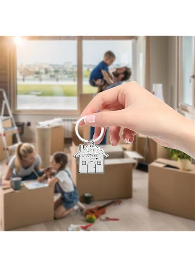 2pcs 2025 New He Keyring, New He Gifts for Couple, Housewarming Gifts, Creative New House Warming Gifts New He Keychains, He Sweet Key Chain with Envelope for Friends Family, Silver, 4*2.7in - Image 3