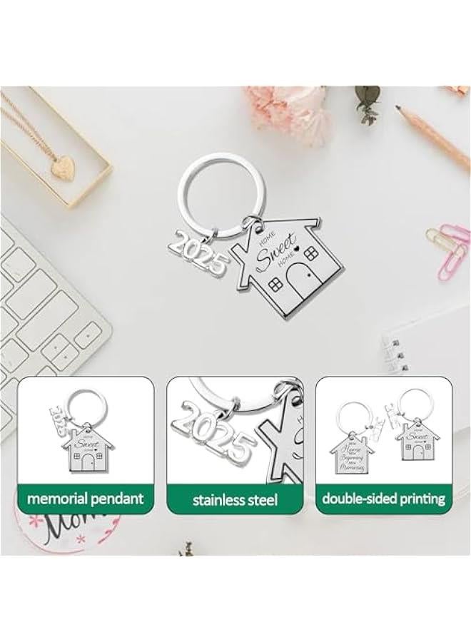2pcs 2025 New He Keyring, New He Gifts for Couple, Housewarming Gifts, Creative New House Warming Gifts New He Keychains, He Sweet Key Chain with Envelope for Friends Family, Silver, 4*2.7in - Image 5