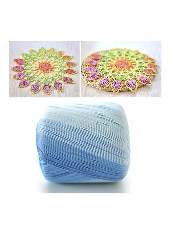 Loquat Handmade Crochet Hook Yarn Pure Cotton Fine Knitting Wool Blue - Image 2