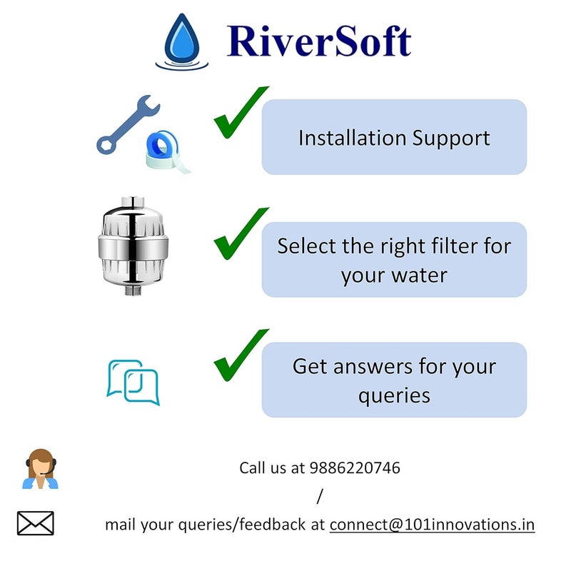 RiverSoft Sf-15F Abs Tap Filter With 15 Stage Tap Adaptors | Water Softener For Bathroom (Chrome, Metallic Finish), 28 Millimeters - Image 5
