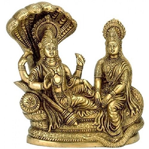 Artvarko Lakshmi Vishnu Brass Idol God Goddess Statues Religious Deity Laxmi Vishnu Resting On Sheshnaag - Image 5