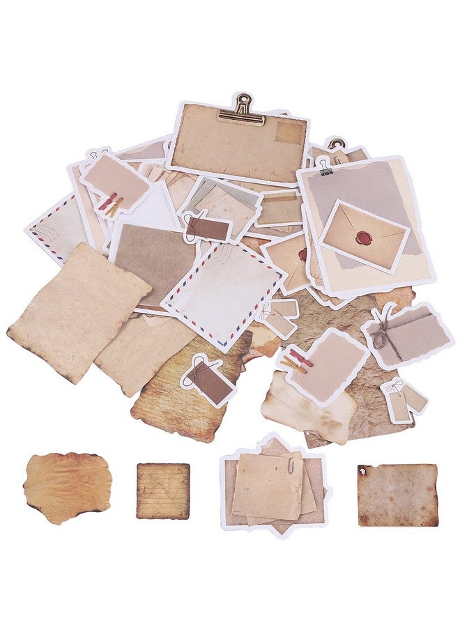 بينج شاو ماي ملصقات ورقية عتيقة لسجل القصاصات 90 قطعة من الورق ذو المظهر العتيق ملصق الكتابة القديم الكلاسيكي لحرف مخطط القصاصات (نمطان) - Image 2