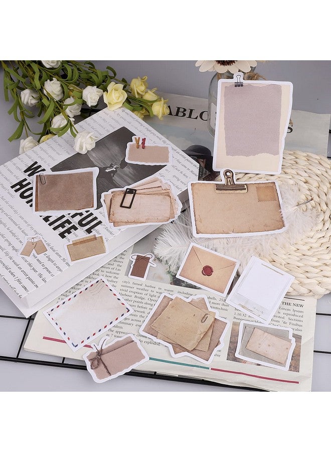 بينج شاو ماي ملصقات ورقية عتيقة لسجل القصاصات 90 قطعة من الورق ذو المظهر العتيق ملصق الكتابة القديم الكلاسيكي لحرف مخطط القصاصات (نمطان) - Image 3