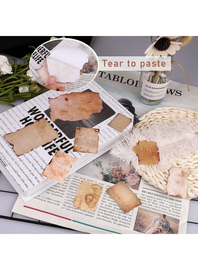 بينج شاو ماي ملصقات ورقية عتيقة لسجل القصاصات 90 قطعة من الورق ذو المظهر العتيق ملصق الكتابة القديم الكلاسيكي لحرف مخطط القصاصات (نمطان) - Image 4