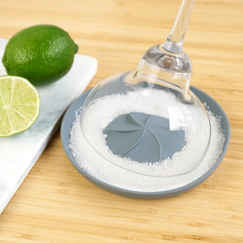 True Frill Single-Tier Non Slip Grip Cocktail Rimmer, Durable Glass Rimmers for Cocktails, Drinks, Margaritas, Martinis, Bloody Marys, Daiquiris, Home Bar Accessories, Set of 1, Gray - Image 5