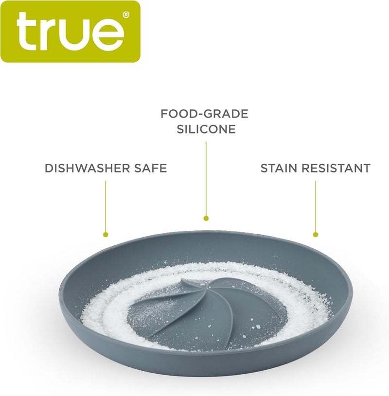 True Frill Single-Tier Non Slip Grip Cocktail Rimmer, Durable Glass Rimmers for Cocktails, Drinks, Margaritas, Martinis, Bloody Marys, Daiquiris, Home Bar Accessories, Set of 1, Gray - Image 3