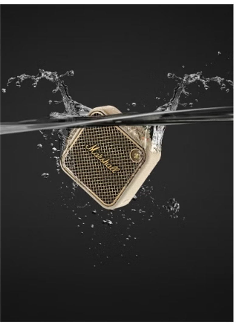 Marshall Willen Bluetooth Speaker, Wireless, 15+ Hours Playtime, Water-Resistent, Cream CreamQuick Charge, Stackable - Brass And  Cream - Image 3