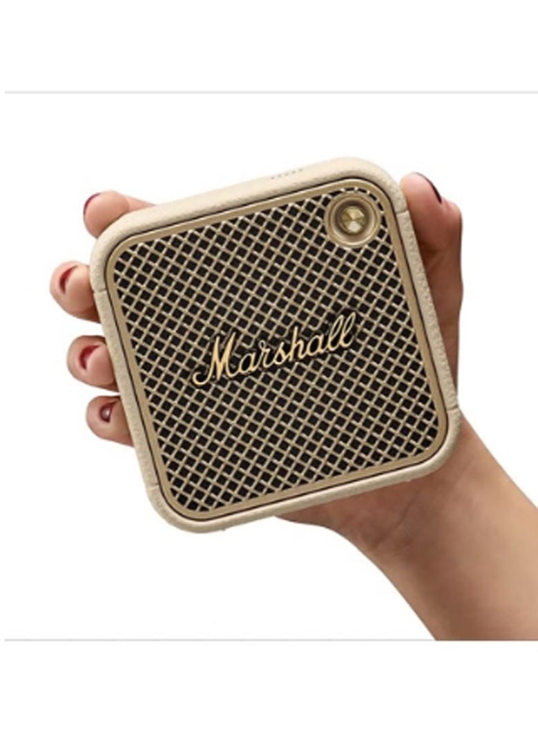 Marshall Willen Bluetooth Speaker, Wireless, 15+ Hours Playtime, Water-Resistent, Cream CreamQuick Charge, Stackable - Brass And  Cream - Image 2