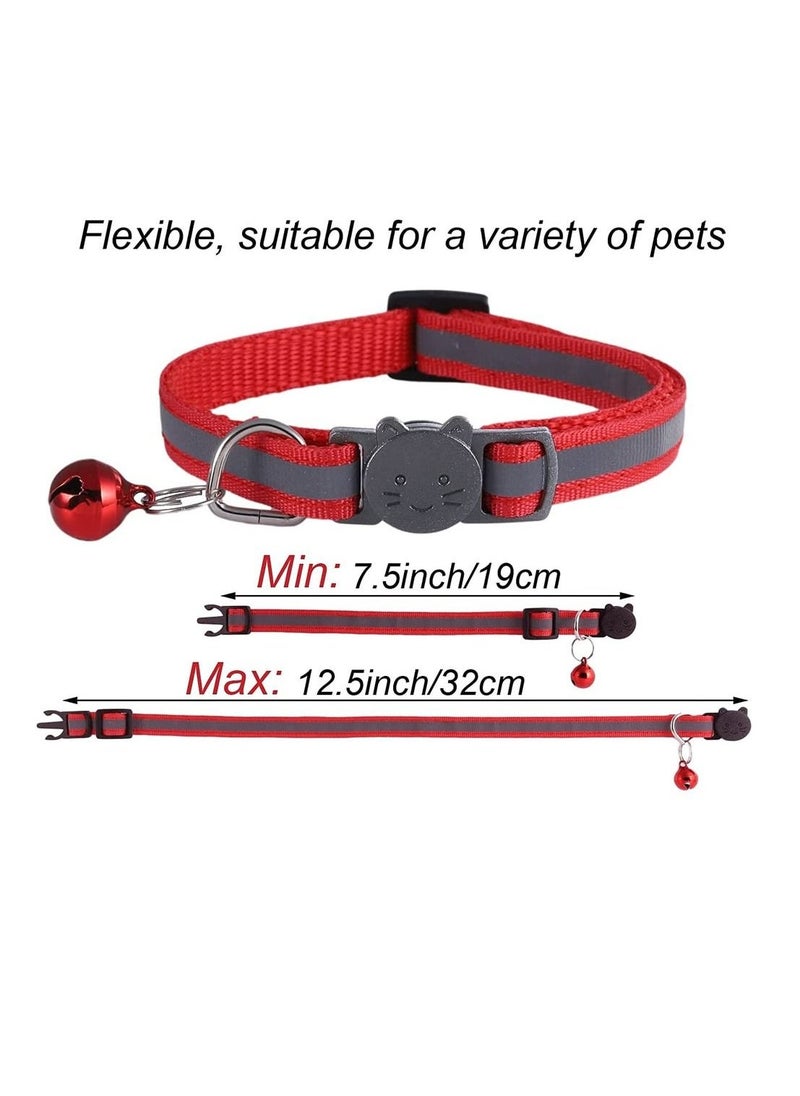 14 Pack Reflective Breakaway Cat Collars with Bells, Safety Buckle Kitten Collar, with Name Tag, Adjustable, Ideal for Girl Cats Male Cats, Pet Supplies, Stuff (12 Colors and 2 ID Tags) - Image 4