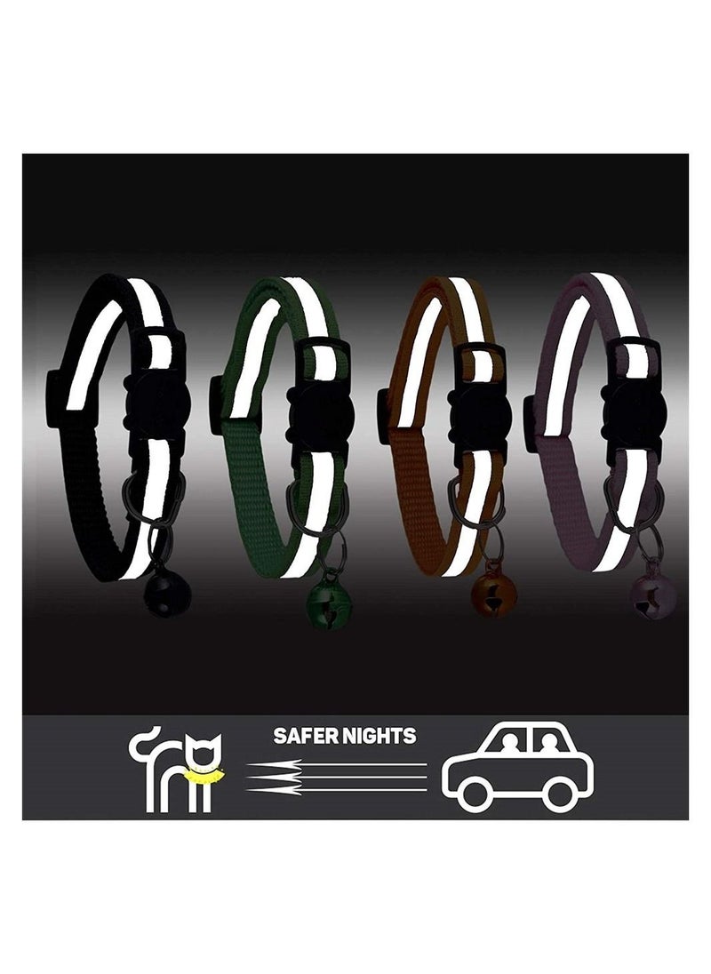 14 Pack Reflective Breakaway Cat Collars with Bells, Safety Buckle Kitten Collar, with Name Tag, Adjustable, Ideal for Girl Cats Male Cats, Pet Supplies, Stuff (12 Colors and 2 ID Tags) - Image 3