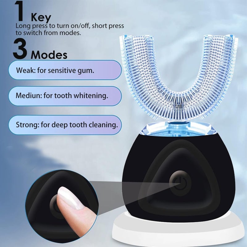 EITVLAGE 360 Ultrasonic Toothbrush, Automatic Toothbrushes Auto Sonic Tooth Brush, Teeth whitening Brush with Timer & Wireless Charging 360° Ultrasonic Electric Toothbrush for Adult - Image 3