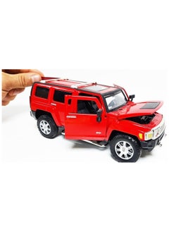 MSZ Hummer H3 1:24 With Pull Back Simulation Sound Light Doors Opened Collectible Kids Toys  - Image 4