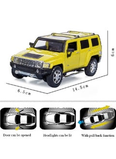 MSZ Hummer H3 1:24 With Pull Back Simulation Sound Light Doors Opened Collectible Kids Toys  - Image 2
