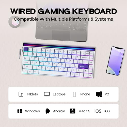 MechLands Aula Hero84 HE Wired Magnetic Gaming Keyboard, Rapid Hall Effect Keyboard with 0.01mm Adjustable Actuation, 8kHz Polling, 5-Layer Sound Dampening, RGB Lightbox & Backlit (White Purple) - Image 5