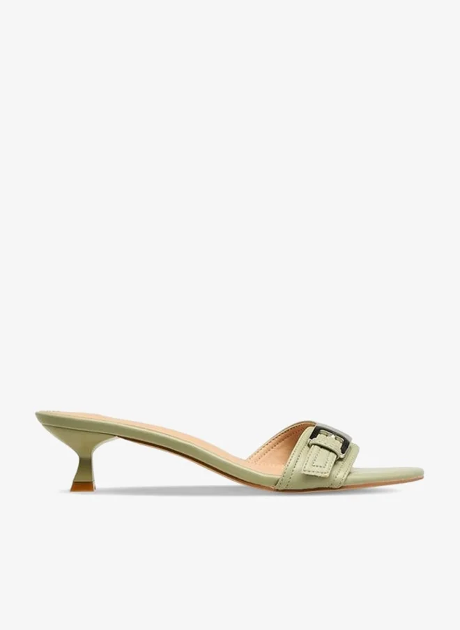 Flora Bella By Shoexpress Flora Bella Women Buckle Accent Kitten Heel Sandals