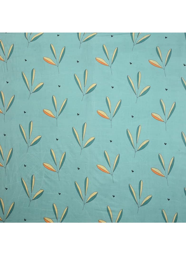 BSB HOME BSB HOME 120 TC Double Abstract Floral Bedsheet with 2 Pillow Covers | 110 GSM Soft Brushed Microfiber - Breathable & Wrinkle Free - (86 X 88 Inch, Green & Orange)  - Image 3