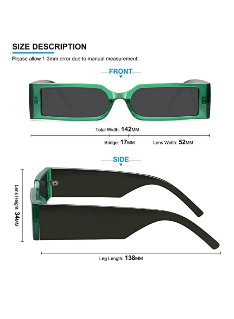 SYOSI Small Square Sunglasses Protection Glasse, Retro Rectangle Sunglasses Women and Men Vintage, Vintage Driving Glasses 90¡¯s Fashion Narrow Square Frame UV400 Protection - Image 4