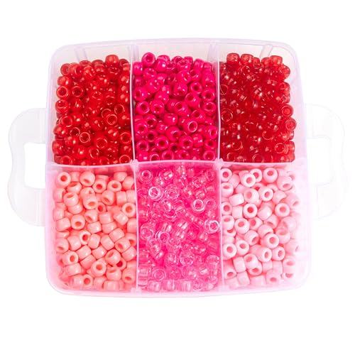 Gxueshan 4500 Pcs Acrylic Pony Beads Bulk Large Hole Plastic White Green Gold Red Black Blue Pink 24 Assorted Colors Kandi Hair Beads for Crafts Friendship Bracelet Jewelry Making Kit Set (4500) - Image 4